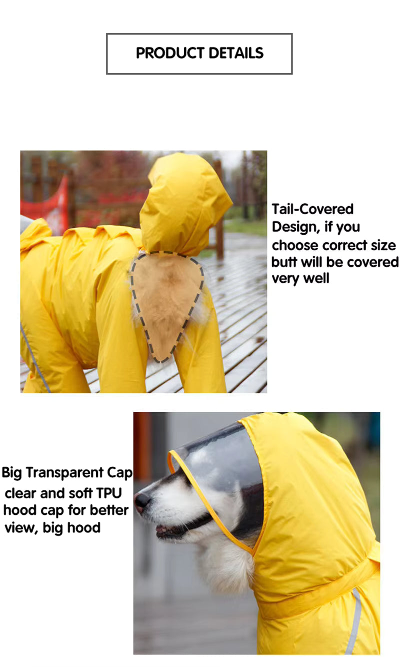 Dog Water Proof Rain Coat | Large Dogs
