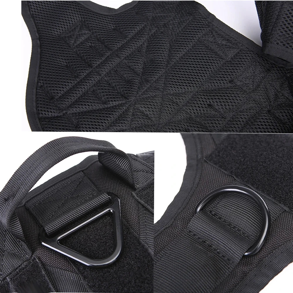 Tactical Military Dog Harness Set with Collar, Bungee Leash & MOLLE Pouches