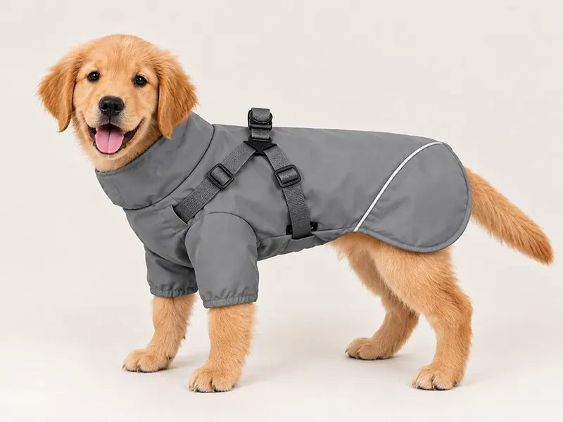 Waterproof Dog Coat with Adjustable Straps & Harness | Reflective Trim EB93