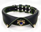 Genuine Leather Rhinestone Adjustable Pet Collar | Universal