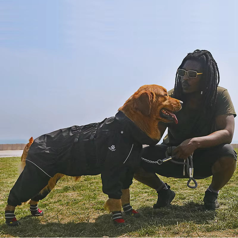 Easy Waterproof Raincoat Pet Dog Outdoor Jacket - Jumpsuit