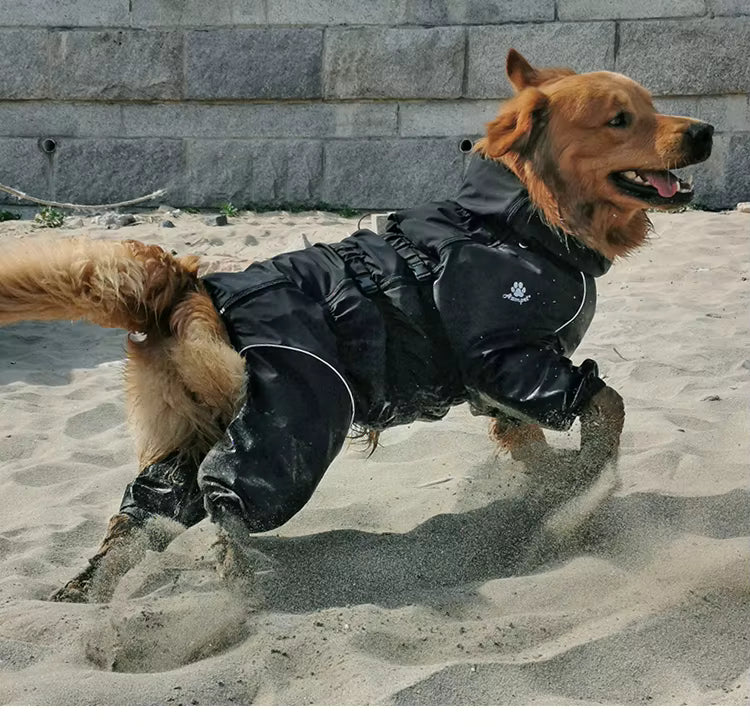 Easy Waterproof Raincoat Pet Dog Outdoor Jacket - Jumpsuit
