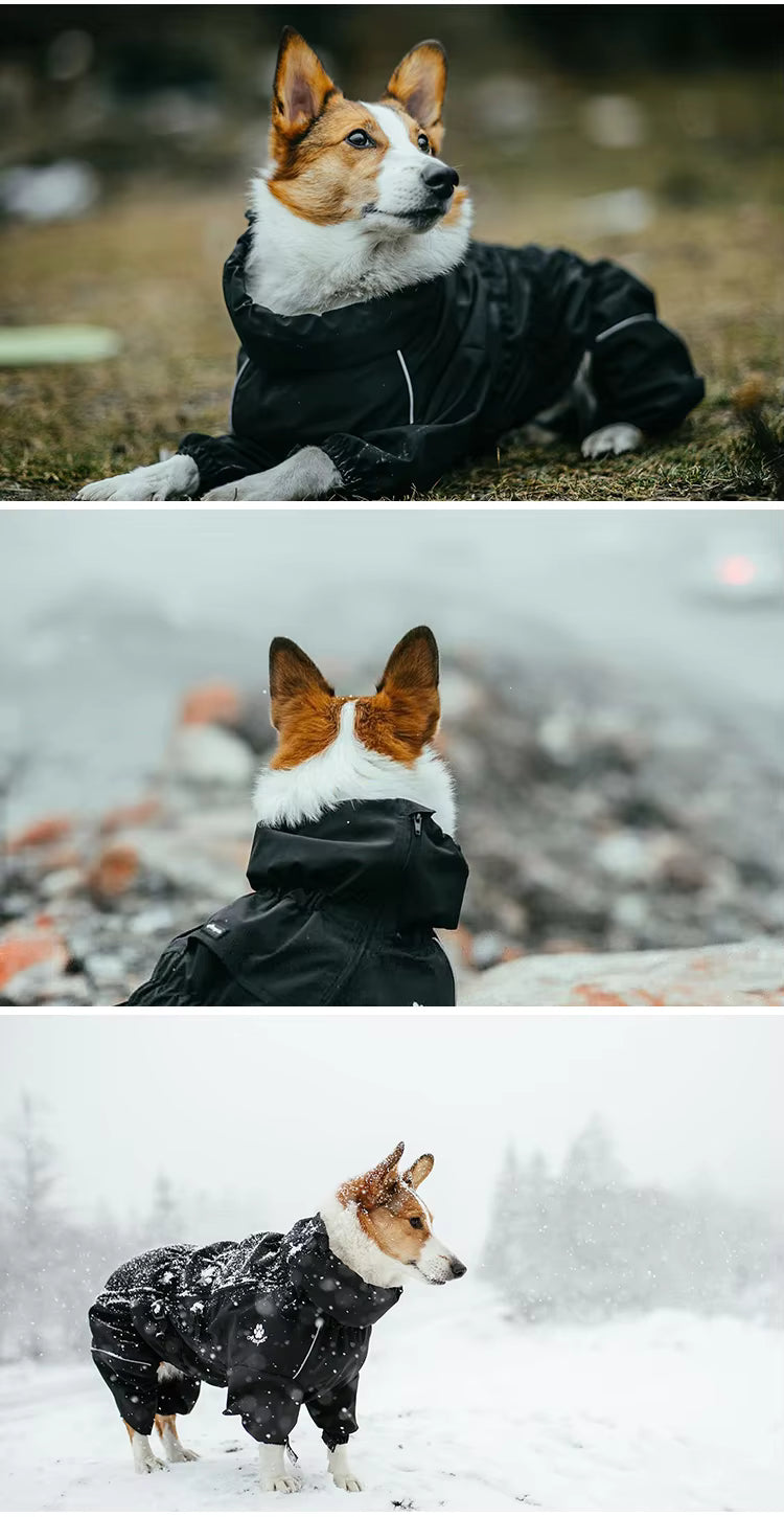 Easy Waterproof Raincoat Pet Dog Outdoor Jacket - Jumpsuit