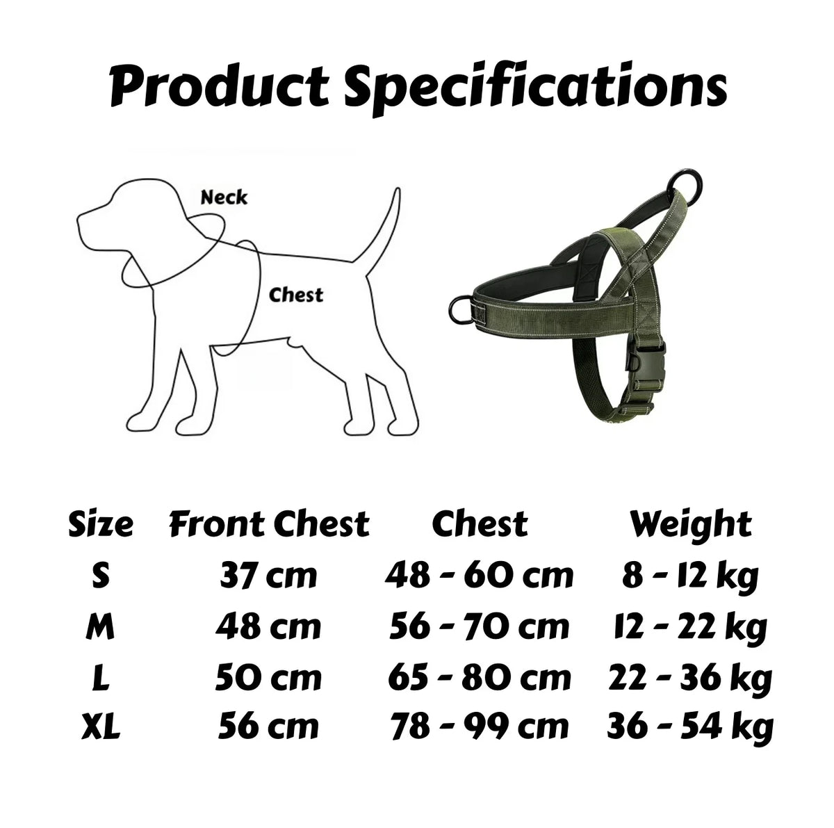 Tactical No-Pull Dog Harness for Large Breed