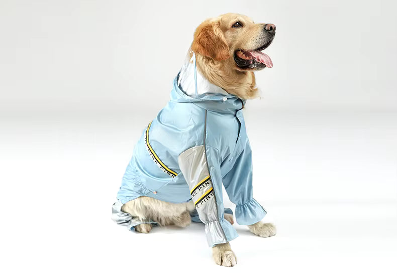Easy Big Dog Raincoat with Tail Jumpsuit