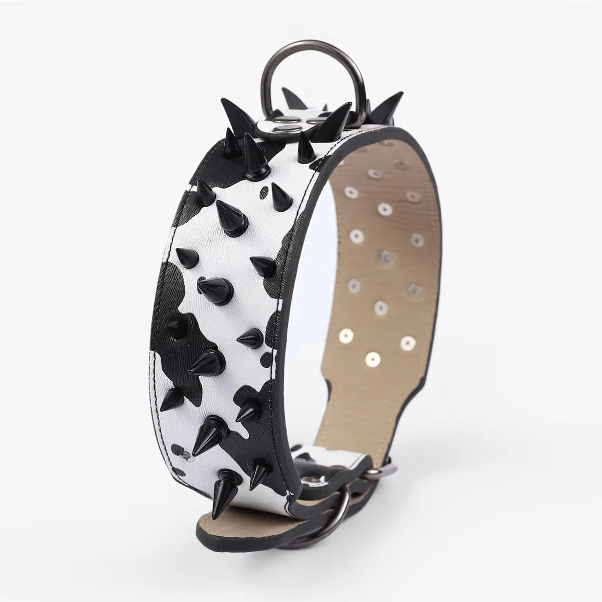 TitanStrike™ Gold Croc-Embossed Spiked Dog Collar | Pure Leather