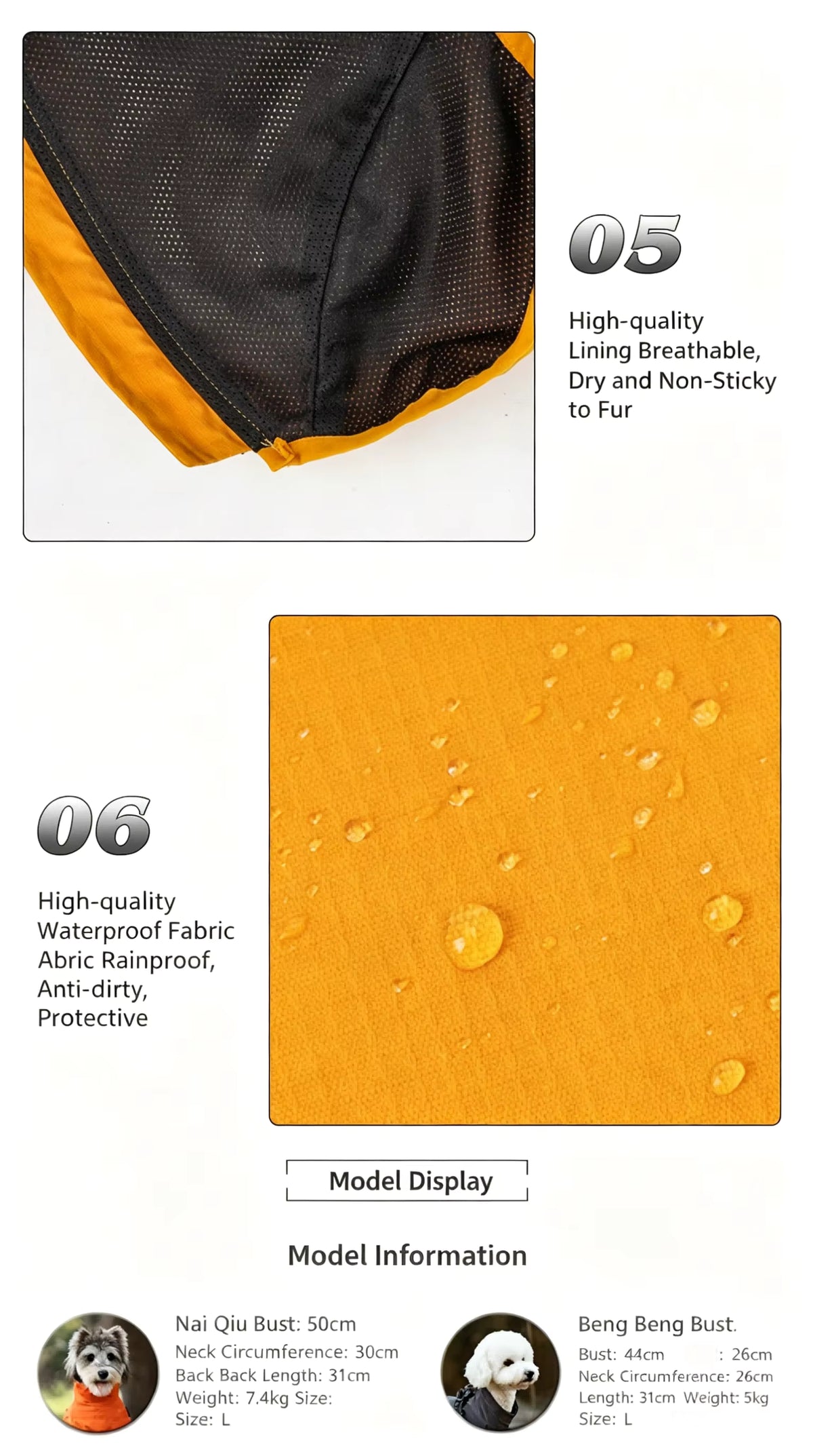 Waterproof Dog Coat with Adjustable Straps & Harness | Reflective Trim EB93