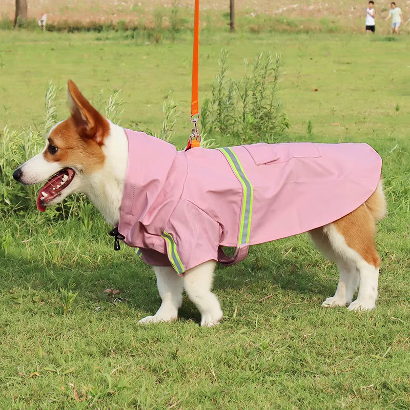 Easy Large Dog Raincoat Corgi Cloak Style