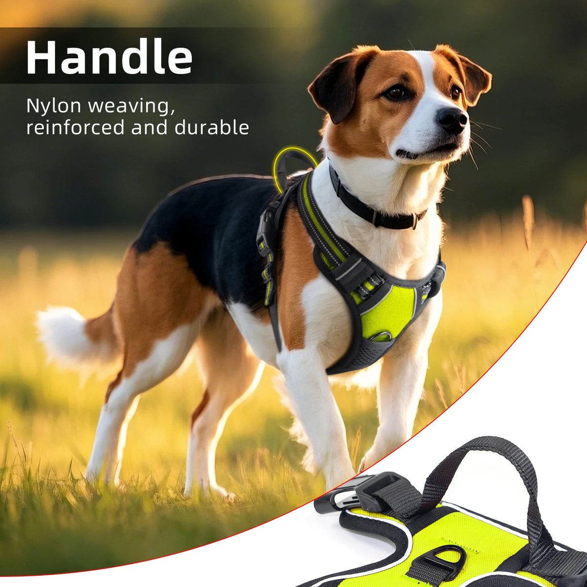 Dog Harness With Handle  Adjustable Pet Vest Outdoor Walking