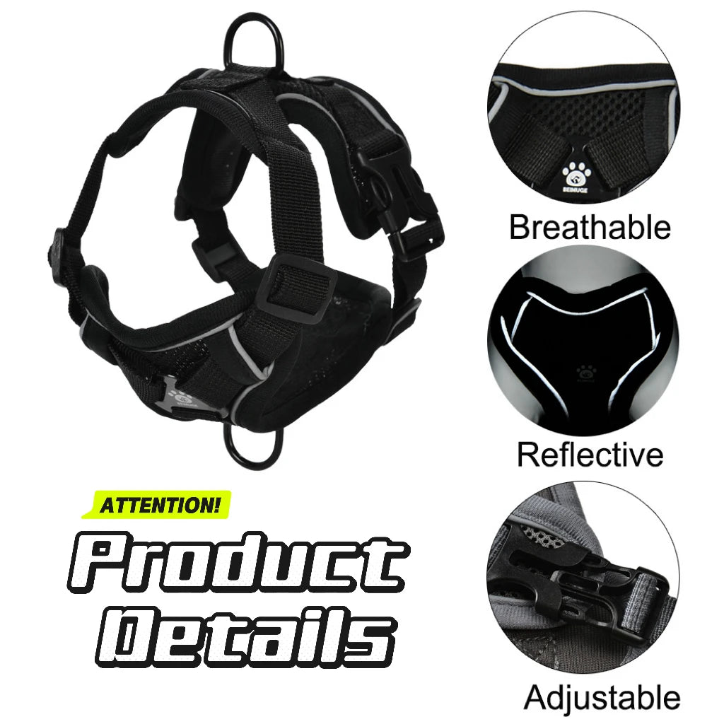 Dog Harness Adjustable Puppy Leash Reflective