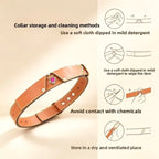 Genuine Leather Rhinestone Adjustable Pet Collar | Universal