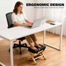 Under Desk Footrest Wooden Double Layer Non Slip Ergonomic Foot Rest for Office Home Apartment Bedroom Adjustable Foot Stool