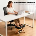 Under Desk Footrest Wooden Double Layer Non Slip Ergonomic Foot Rest for Office Home Apartment Bedroom Adjustable Foot Stool