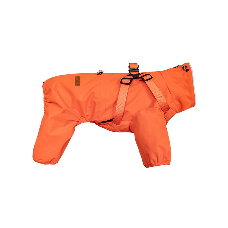 Dog Raincoat With Harness Adjustable Reflective Puppy Rain Coat EB22