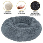 Cat Bed Long Plush Dog House Round Large Dog Bed for Medium Dog
