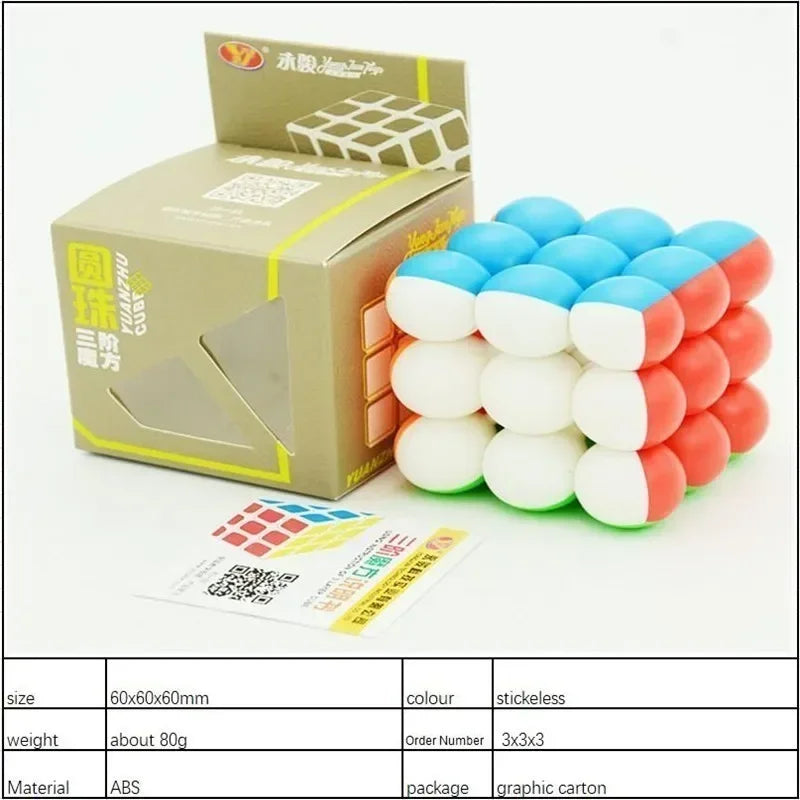 YJ Round Ball Cubes 3x3 Magic Cube 3x3x3 Stickerless Speed Smooth Cubo