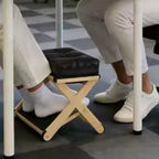 Under Desk Footrest Wooden Double Layer Non Slip Ergonomic Foot Rest for Office Home Apartment Bedroom Adjustable Foot Stool