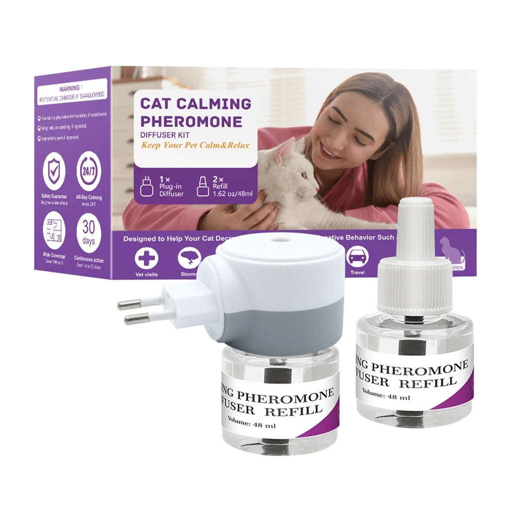 Pet Calming Diffuser with 2PCS Soothing Liquid 3 In1 Pet Pheromones Pet 48ml/Pc