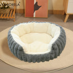 Jumbo Soft Warm Cat Bed - Plush Cozy Puppy Sofa with Backrest
