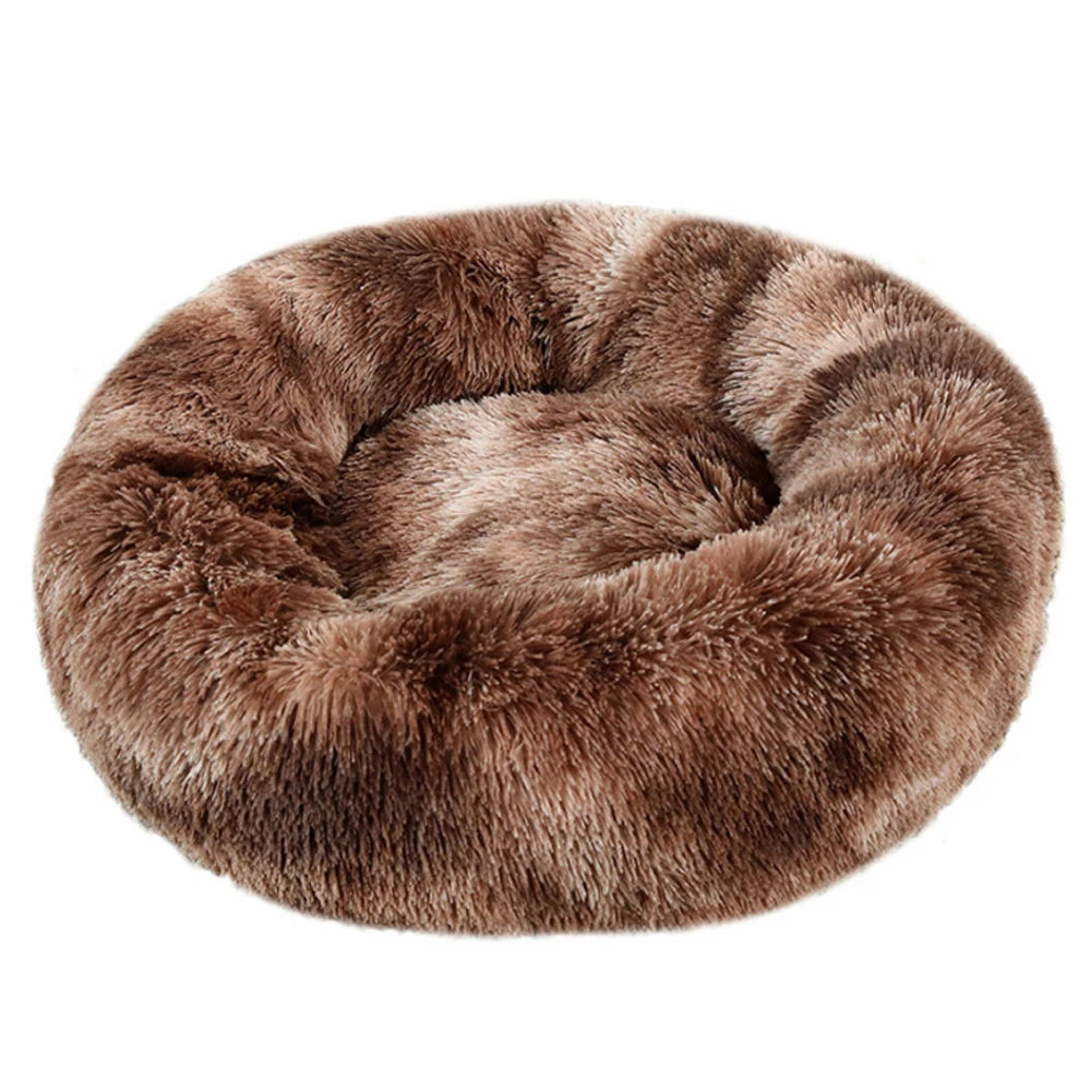 Cat Bed Long Plush Dog House Round Large Dog Bed for Medium Dog
