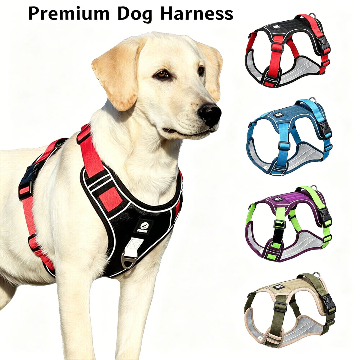 Dog Harness Medium Small Large Lead No Pull with Handle Car Coat Collar Strong