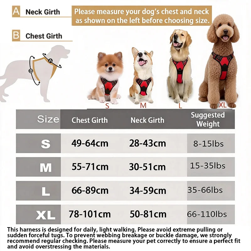 Ultra-Lightweight Ergonomic No-Pull Dog Harness