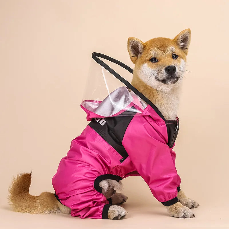 Blush Storm™ Waterproof Dog Rain Suit with Clear Hood