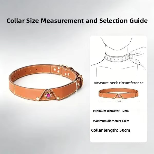 Genuine Leather Rhinestone Adjustable Pet Collar | Universal