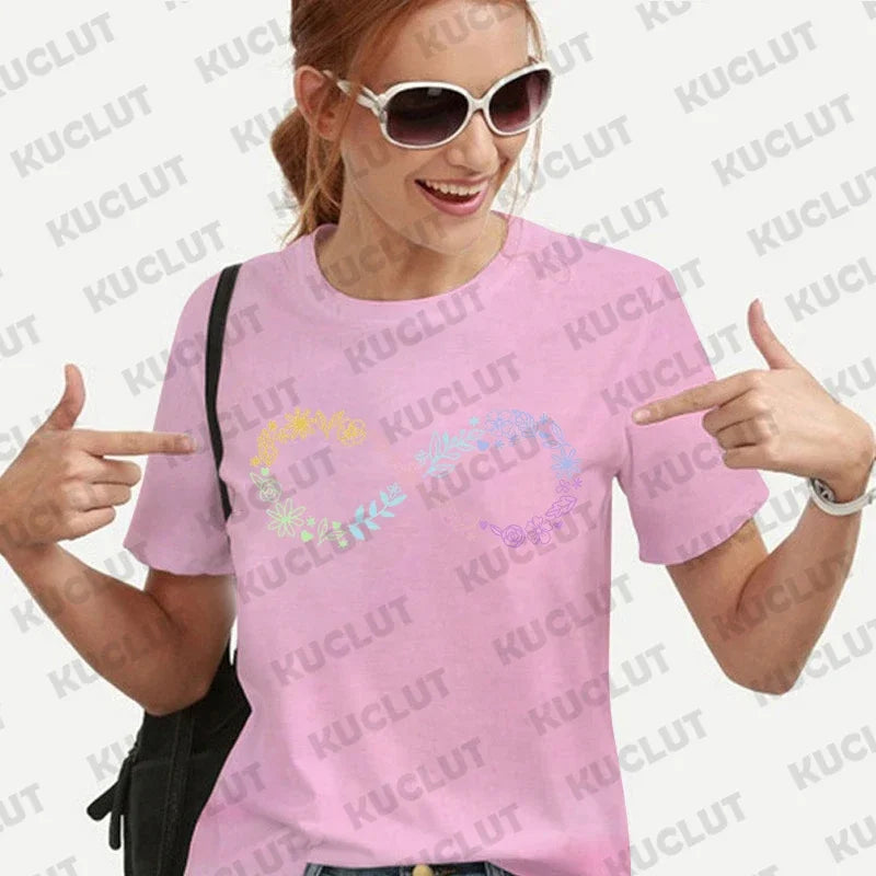 Autism Infinity Symbol Shirt for Woemn Autism Month Tshirts  Awareness Tee Shirts Femme Neurodiversity Tee Autism Women Clothing