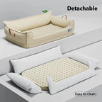 Orthopedic Leather Dog Bed Sofa – Detachable Rectangle Pet Bed