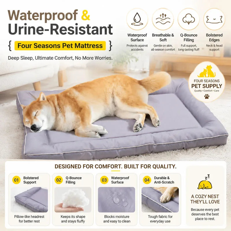 Waterproof Dog Bed Oxford Pet Cushion for All Seasons