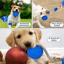 Tug of War TPR Ball Molar Teeth Cleaning Toy for Dogs Self Play Separation Anxiety