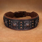 Spiked Dog Collar Genuine Leather