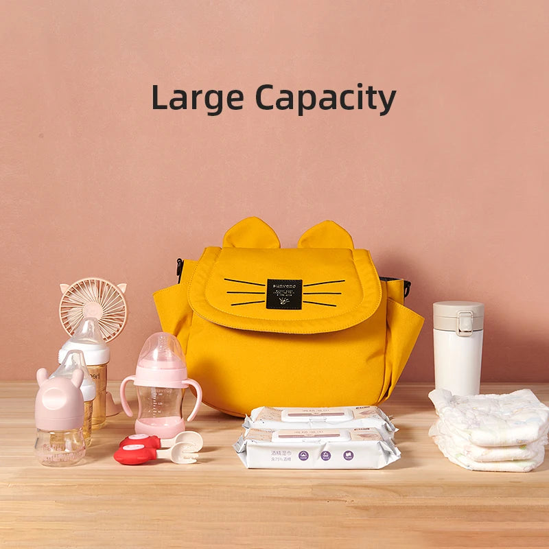 Kitten-Themed Stroller Organizer & Crossbody Bag