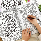 Mental Health Coloring Book for Adults, Beautiful Floral Stress Relief Coloring Pages, Inspirational Relaxing Art Therapy Book