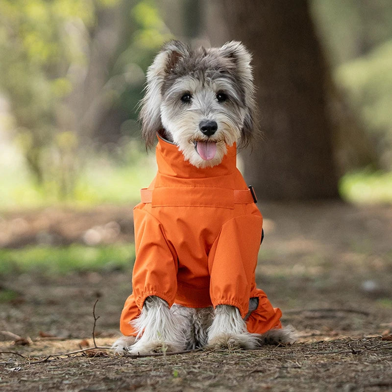 Dog Raincoat With Harness Adjustable Reflective Puppy Rain Coat EB22