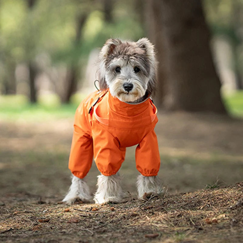 Dog Raincoat With Harness Adjustable Reflective Puppy Rain Coat EB22