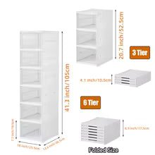Foldable Shoe Rack Adjustable For Shoe Closet Dorm Apartment