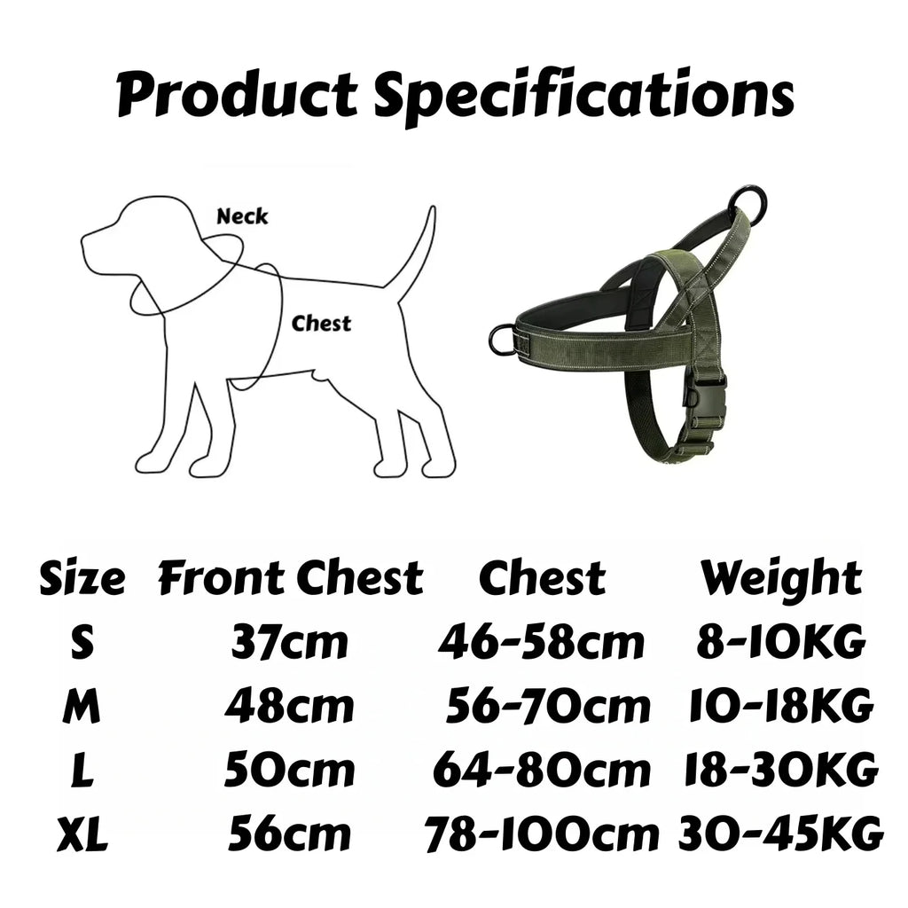 Tactical No-Pull Dog Harness for Large Breed