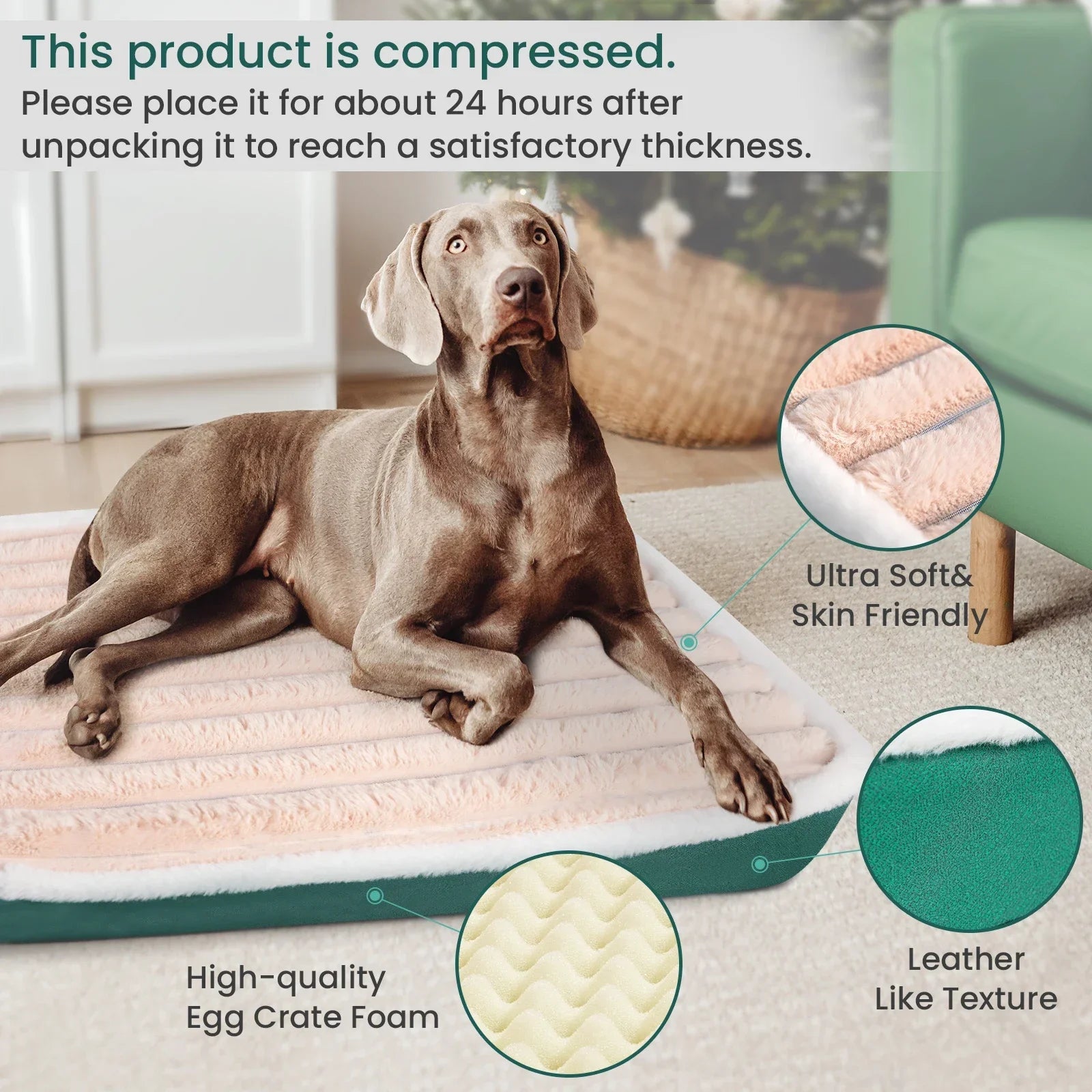 Ultra Plush Deluxe Orthopedic Foam Dog Bed Rectangular