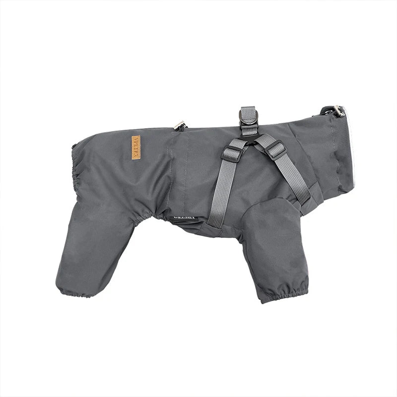 Dog Raincoat With Harness Adjustable Reflective Puppy Rain Coat EB22