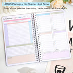 64 Sheets ADHD Daily Focus Planner A5 Notebook