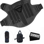 Tactical Military Dog Harness Set with Collar, Bungee Leash & MOLLE Pouches