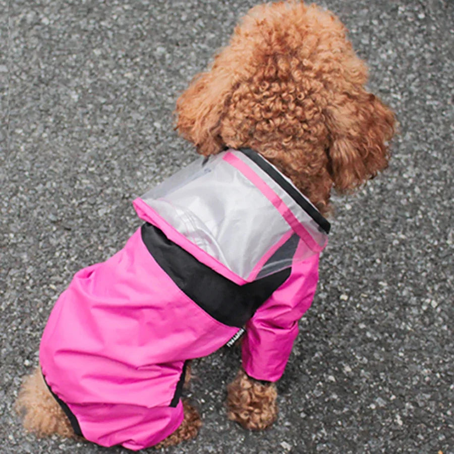 Blush Storm™ Waterproof Dog Rain Suit with Clear Hood