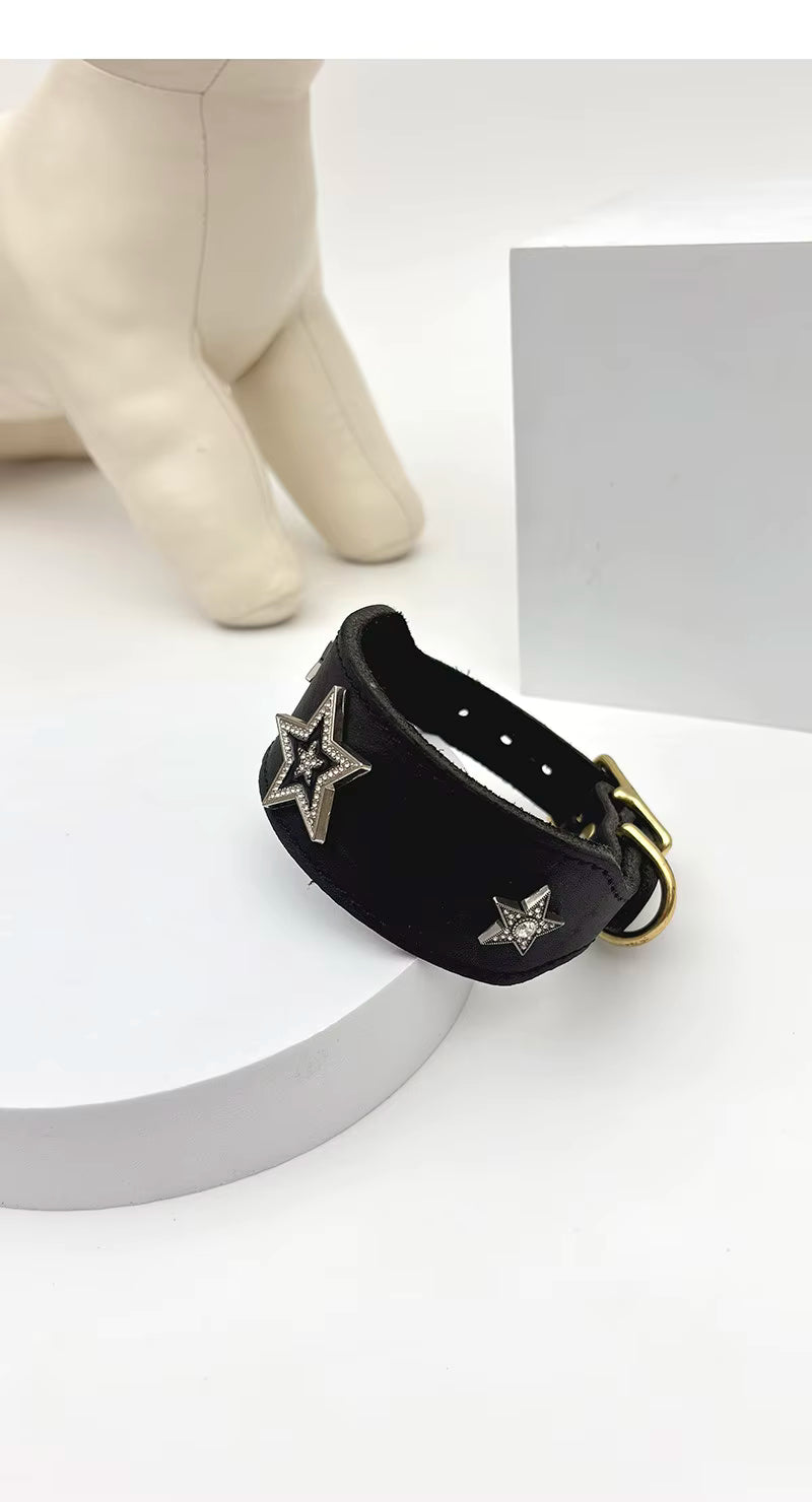 Diamond Star Leather Pet Collars