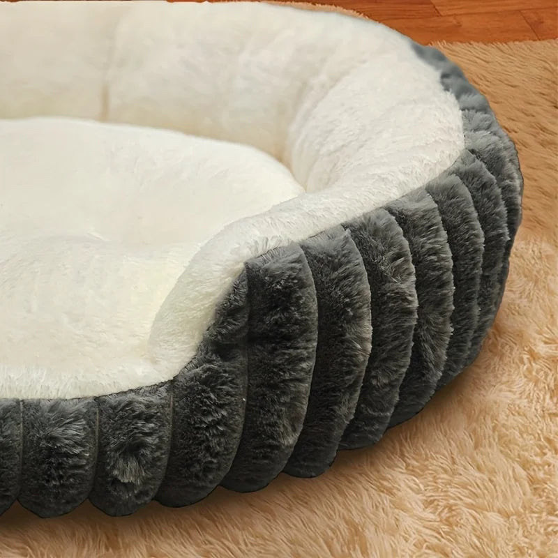 Jumbo Soft Warm Cat Bed - Plush Cozy Puppy Sofa with Backrest