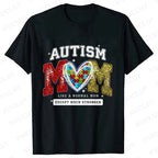 Autism Awareness Neurodiversity T-shirts for Women Autism Mom Like Normal Mom Except Much Stronger Tshirts Autism Mama Gift