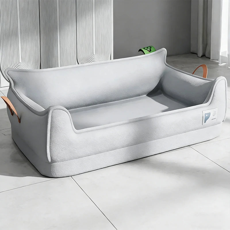 Orthopedic Leather Dog Bed Sofa – Detachable Rectangle Pet Bed