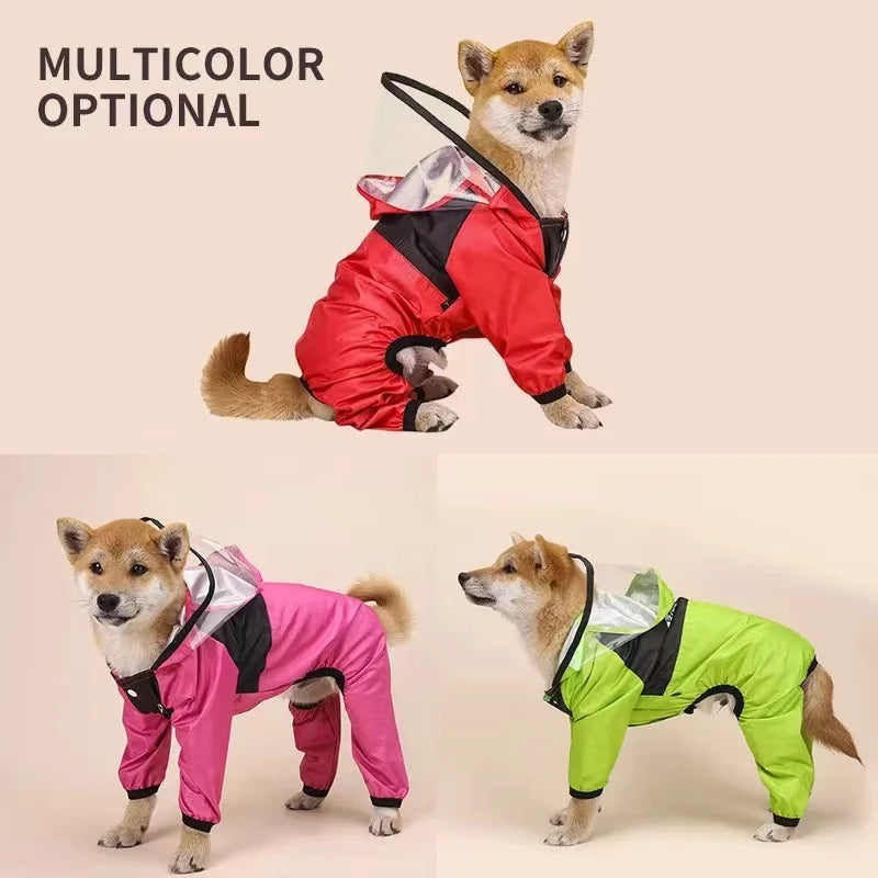 Blush Storm™ Waterproof Dog Rain Suit with Clear Hood