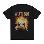 Autism Skeleton Meme T Shirt Humor Funny Skull Men Women Fashion Hip Hop